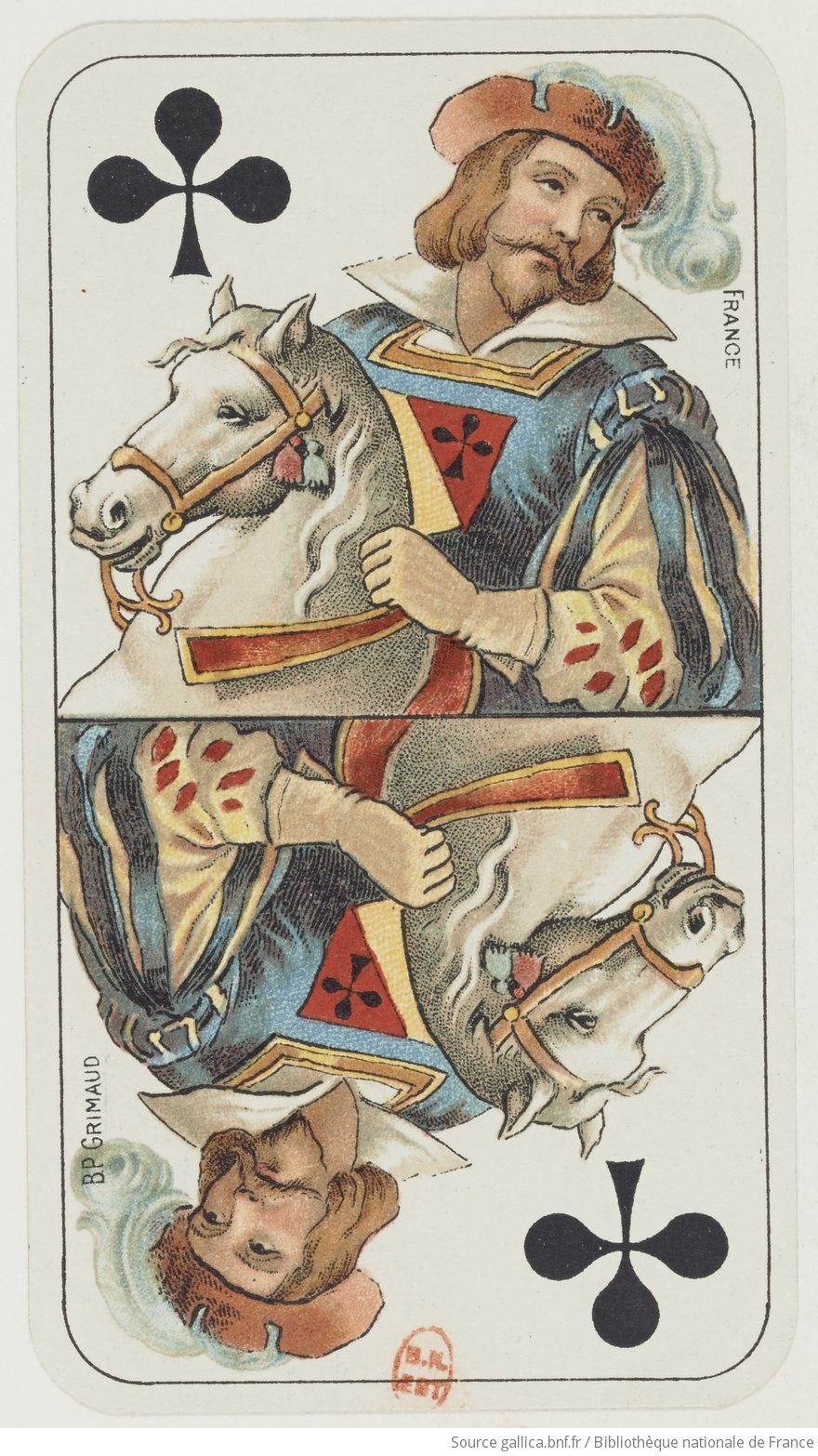 Jack of Clubs — French Two-Headed Tarot Deck