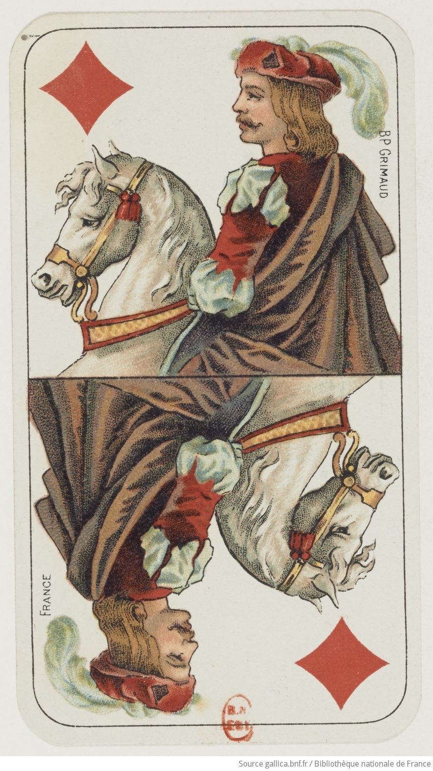 Jack of Diamonds — French Two-Headed Tarot Deck