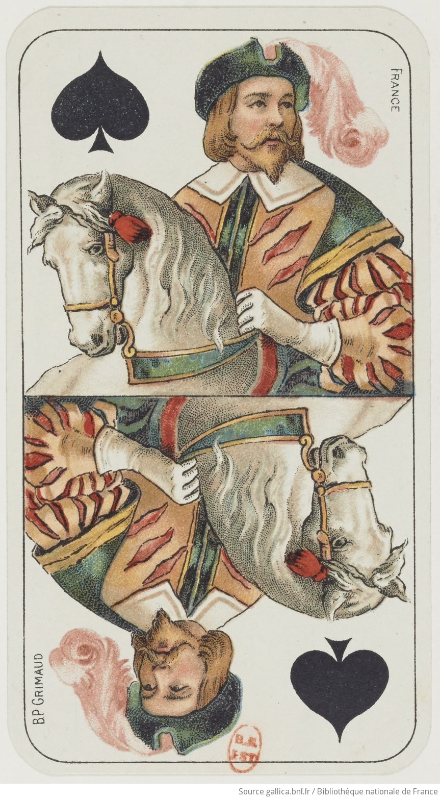 Jack of Spades — French Two-Headed Tarot Deck
